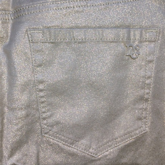 DG2 Diane Gilman Womens Metallic dage Skinny Jeans Size 10 Denim Pants 2x30 - Picture 4 of 5